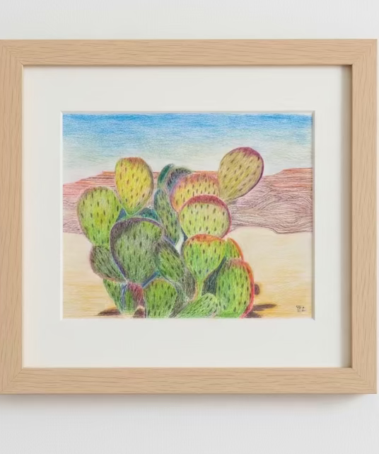 Prickly Pear Desert Scene II Original Art