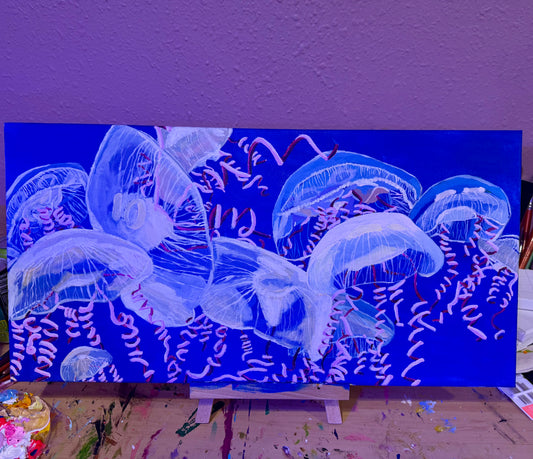 Jellyfish Ribbon Original Painting